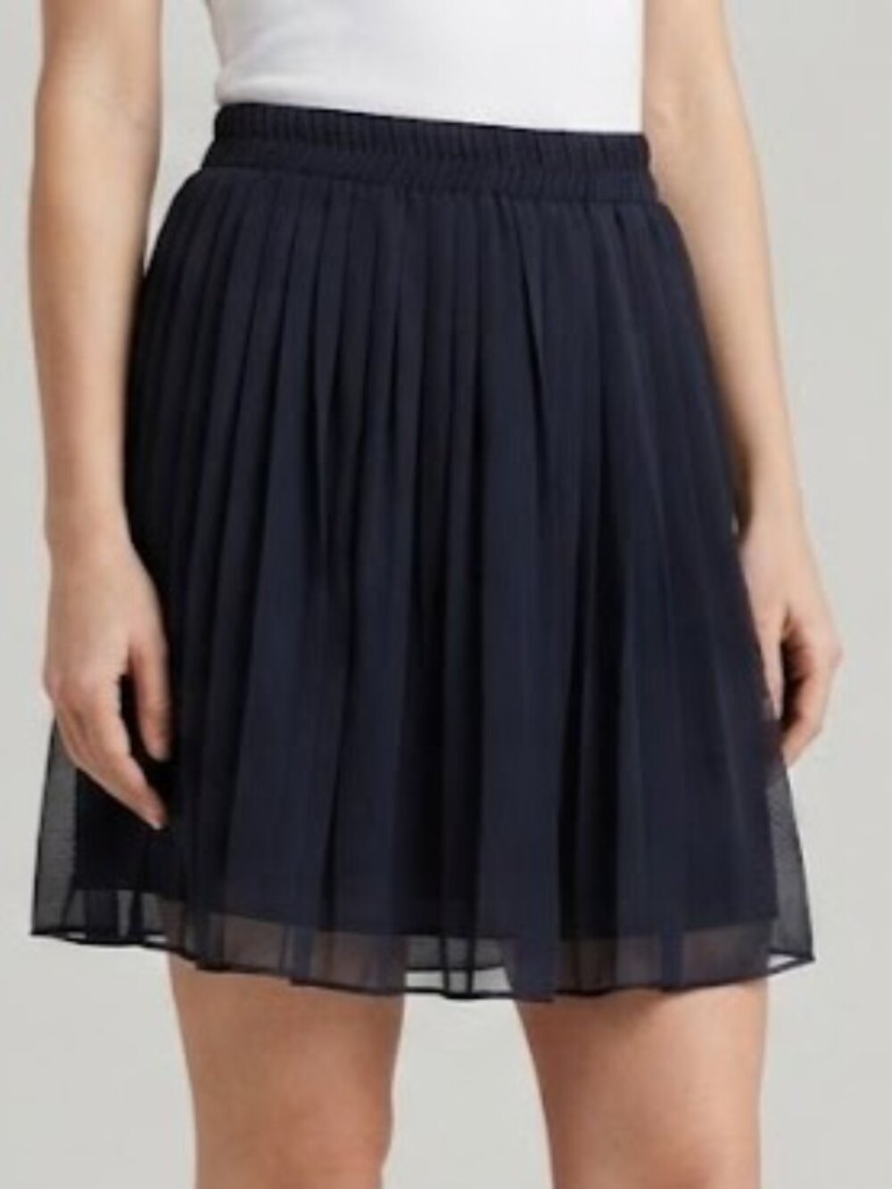 Black Chiffon Pleated Mini Skirt